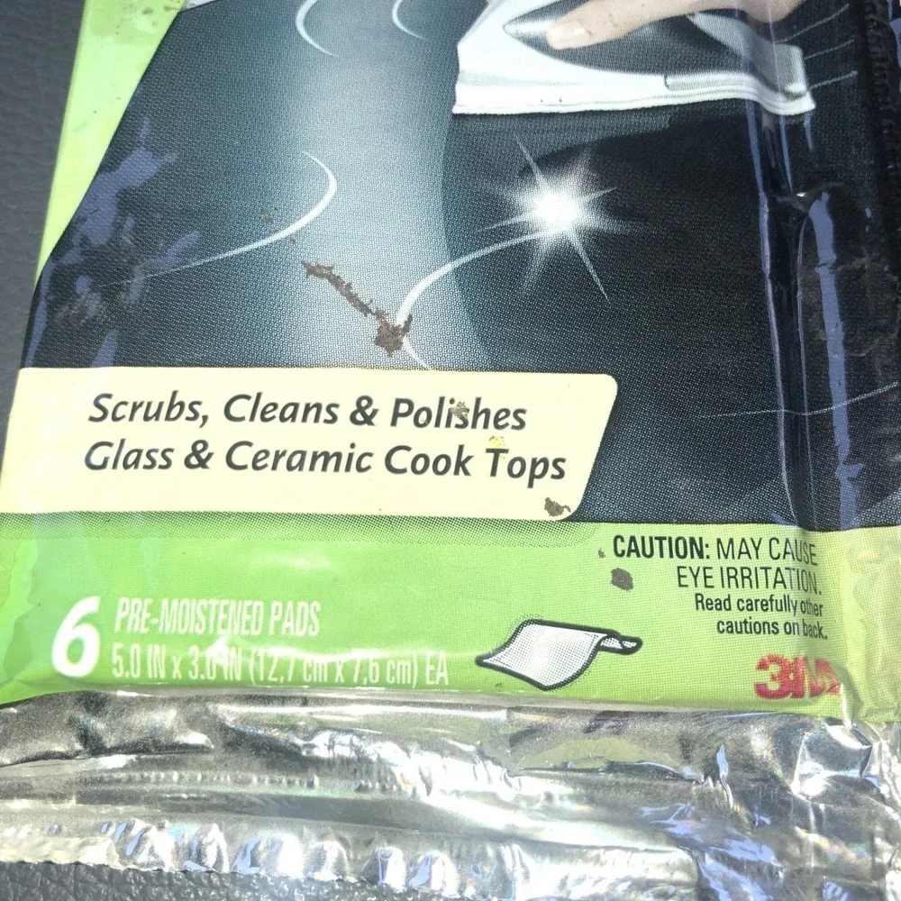 NEW Scotch-Brite 3M Cook Top Cleaner Refill Pads 6-Pack Pre-Moistened Pads